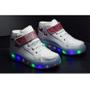 Imagem de Tenis Feminino Botinha De Led Tira Colante Borboleta Glitter Luzinha + Chinelo + Oculos + Relogio