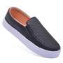 Imagem de Tênis Feminino Branco Preto Rosa Tresse Slip On Sem Cadarço