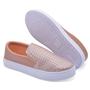 Imagem de Tênis Feminino Branco Preto Rosa Tresse Slip On Sem Cadarço