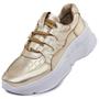 Imagem de Tênis Feminino Casual Básico Sneaker Chunky Couro Ouro Light