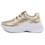 Imagem de Tênis Feminino Casual Básico Sneaker Chunky Couro Ouro Light