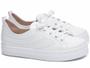 Imagem de Tênis Feminino Casual Branco Cadarço Ilhós 5000-49A