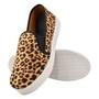 Imagem de Tênis Feminino Casual Slip On Calce Fácil Camurça Animal Print Flexível Moda Blogueirinha