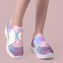 Imagem de Tenis Feminino De Led Calce Facil Refletivo Infantil Sereia + Chinelo