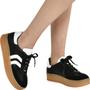 Imagem de Tênis Feminino Flatform Casual Detalhe Listras Moda 156-003 Via Marte  Preto