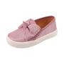 Imagem de tenis feminino infantil de menina slip on brilhante gliiter rosê sapato sapatilha sem cadarço