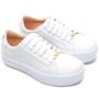 Imagem de Tenis Feminino Plataforma Branco Casual Couro Confortável