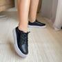 Imagem de Tênis Feminino Preto Liso Flatform Detalhe Listra