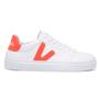 Imagem de Tenis Feminino Sapatenis Modelo Branco Laranja Tendencia Lila Martore