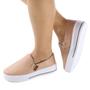 Imagem de Tenis Feminino Slip ons Nude com costuras e Ziper ER417