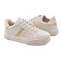 Imagem de Tênis Godiva Casual Napa Recortes Feminino Branco Creme