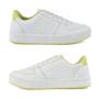 Imagem de Tenis Godiva Feminino Elástico Branco Verde Lemon