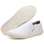 Imagem de Tênis Iate Casual Slip On Couro Masculino Solado Flat Emborrachado Flexível Confortável