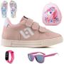 Imagem de Tenis Infantil Casual Sapatenis Meninas Street Calce Facil + Mochila Chinelo Oculos Relogio