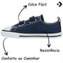 Imagem de Tênis Infantil Converse Original Chuck Taylor Kids Calce Fácil Duplo Cano Baixo Marinho - Conforto, Estilo Clássico, Durabilidade e Praticidade para C