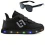 Imagem de Tenis Infantil De Led Casual Escolar Sapatenis Meninos Street Calce Facil + Oculos