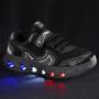 Imagem de Tenis Infantil De Led Casual Jogger Meninos Escolar Basico + Chinelo Oculos Relogio