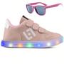 Imagem de Tenis Infantil De Led Casual Sapatenis Meninas Street Calce Facil + Oculos