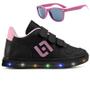 Imagem de Tenis Infantil De Led Casual Sapatenis Meninas Street Calce Facil + Oculos