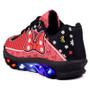 Imagem de Tenis Infantil De Led Feminino Meninas De Amarrar + Mochila Chinelo Oculos Relogio