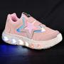 Imagem de Tenis Infantil De Led Meninas Estrela Holografico Casual LIGHT + Chinelo