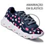 Imagem de Tenis infantil feminino elastico calcefacil - coração - azul rosa - menina + oculos + chinelo