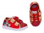 Imagem de Tênis Infantil Feminino Minnie tiras autocolantes Disney Nº26 Cor Vermelho - Sugar Shoes