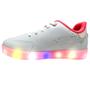 Imagem de Tênis Infantil Kidy Hype Com Led Branco E Pink Escolar Escola Colegial Colégio Original Menina Feminino Conforto Durabilidade AnatomicoVoltasàsAula