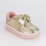 Imagem de Tênis Infantil Menina Kidy Happy Casual Laço Glitter Dourado