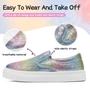 Imagem de Tênis infantis xinlanlin Rainbow Gradient Canvas Slip On
