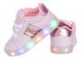 Imagem de Tenis Led Luz brilha pisca acende Feminino infantil menina criança  rosa ou branco