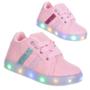 Imagem de Tenis Led Luz pisca Criança Feminino infantil Rosa Color Glitter Brilho PC032