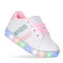 Imagem de Tenis Led Luz Pisca Criança Infantil Feminino Branco Rosa ou Pink