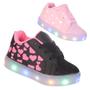 Imagem de Tenis Led Luz Pisca Glitter Feminino Bebe infantil Preto ou Rosa