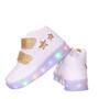 Imagem de Tenis Led luz pisca Menina Estrela Branco glitter Feminino Luz Barato