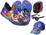 Imagem de Tênis Led Slip On Masculino Carrinho/Sonic Infantil Luzinha + Boné + Chinelo + Relógio + Óculos