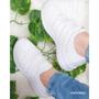 Tênis Meia Feminino Branco Slip On Bordado - Anabe Calcados Imagem de Tênis Meia Feminino Branco Slip On Bordado