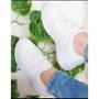 Imagem de Tênis Meia Feminino Branco Slip On Bordado