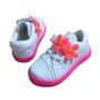 Imagem de Tênis Menina Baby Infantil Branco com Flores Pink Neon