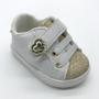 Imagem de Tenis Menina Sapatinhos Bebe Calcados Infantil Branco Com Dourado Glitter