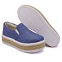 Imagem de Tenis Moda Casual Slip On Feminino Elástico Sola Alta Liso Flat Conforto Dia a Dia