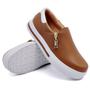 Imagem de Tênis Slip On Amanda Block com Recortes Ziper Lateral e Sola Reta Confortavel