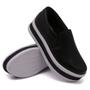 Imagem de Tenis Slip On Amanda Block Liso com Elastico e Sola Alta Detalhe Listras