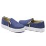 Imagem de Tênis Slip On Basico Liso Amanda Block Zíper Lateral com Sola Reta Confortavel