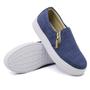 Imagem de Tênis Slip On Basico Liso Amanda Block Zíper Lateral com Sola Reta Confortavel