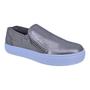 Imagem de Tênis Slip On Feminino Em Couro Casual Scarpetti 250 Prata Velho