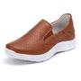 Imagem de Tênis Slip On Sapatilha Feminina Solado Chunky Anatômico Forro Couro Palmilha GEL Conforto Casual