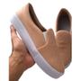 Imagem de Tênis Slip On Sem Cadarço Feminino Kit 2 Pares Nude e Preto