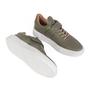 Imagem de Tênis Sneaker Couro Masculino Skatista Esportista Reforçado Casual Conforto Verde Militar Verde Militar