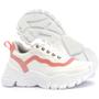 Imagem de Tênis Sneaker Feminino Chunky Dad Casual Sapatore Branco e Rosa